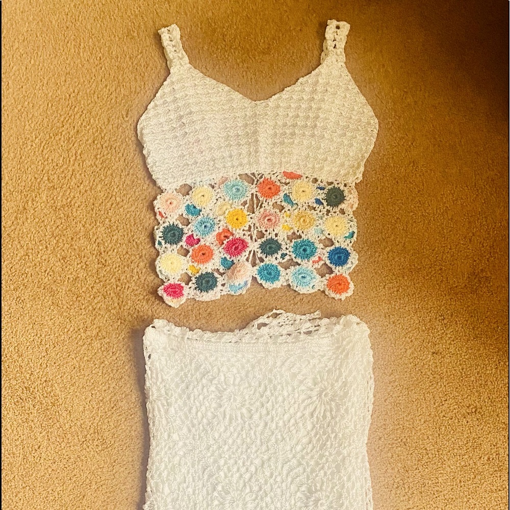 Gorgeous Crocheted Tank & Skirt size S